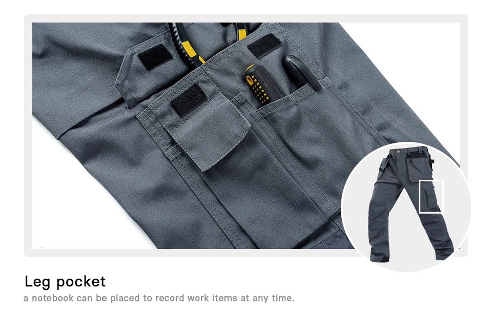 Men's Multi-Pocket Work Cargo Pants & Shorts | Polycotton Twill Mechanic Workwear — S to 3XL