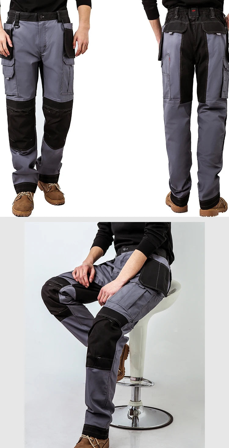 Pro Knee Pad Work Pants | Polycotton Twill Trousers with EVA Knee Pads & Reflective Tapes