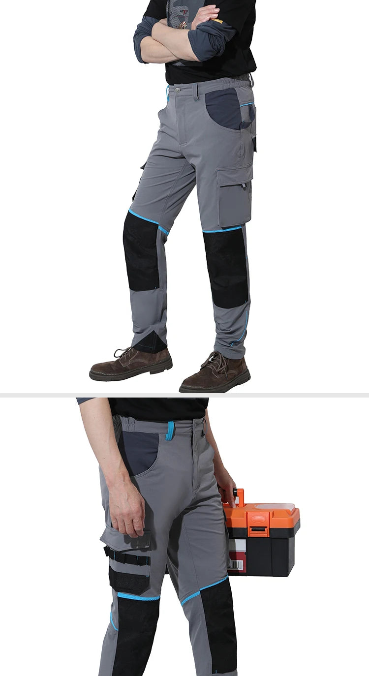 Pro Knee Pad Work Pants | Polycotton Twill Trousers with EVA Knee Pads & Reflective Tapes