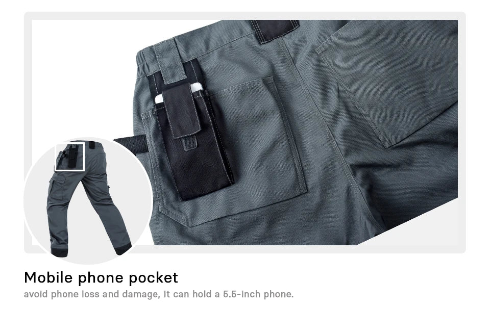 Men's Multi-Pocket Work Cargo Pants & Shorts | Polycotton Twill Mechanic Workwear — S to 3XL