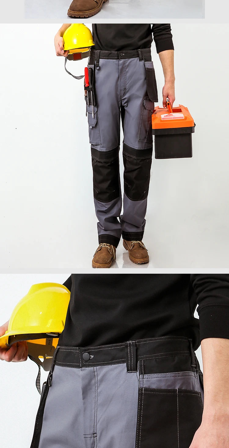 Pro Knee Pad Work Pants | Polycotton Twill Trousers with EVA Knee Pads & Reflective Tapes