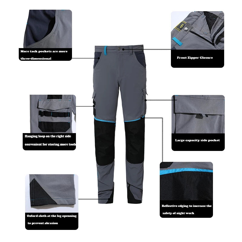 Pro Knee Pad Work Pants | Polycotton Twill Trousers with EVA Knee Pads & Reflective Tapes
