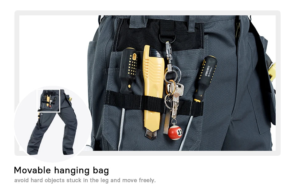 Men's Multi-Pocket Work Cargo Pants & Shorts | Polycotton Twill Mechanic Workwear — S to 3XL