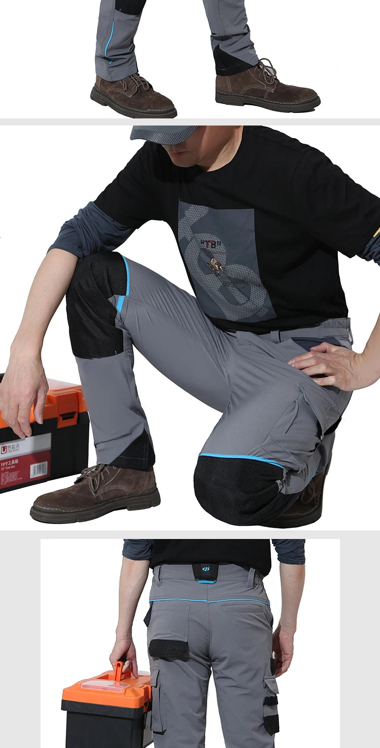 Pro Knee Pad Work Pants | Polycotton Twill Trousers with EVA Knee Pads & Reflective Tapes