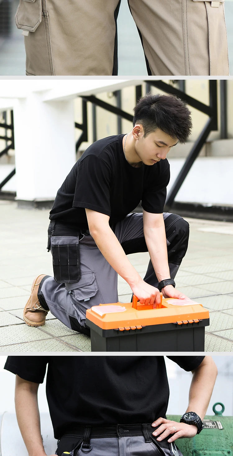 Pro Knee Pad Work Pants | Polycotton Twill Trousers with EVA Knee Pads & Reflective Tapes