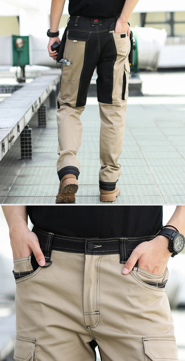 Pro Knee Pad Work Pants | Polycotton Twill Trousers with EVA Knee Pads & Reflective Tapes