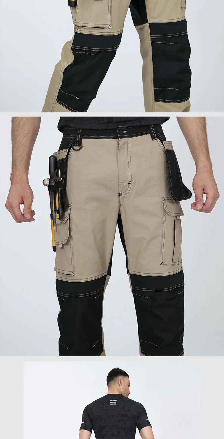 Pro Knee Pad Work Pants | Polycotton Twill Trousers with EVA Knee Pads & Reflective Tapes
