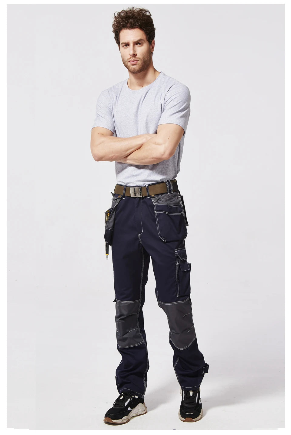 Men's Multi-Pocket Work Cargo Pants & Shorts | Polycotton Twill Mechanic Workwear — S to 3XL