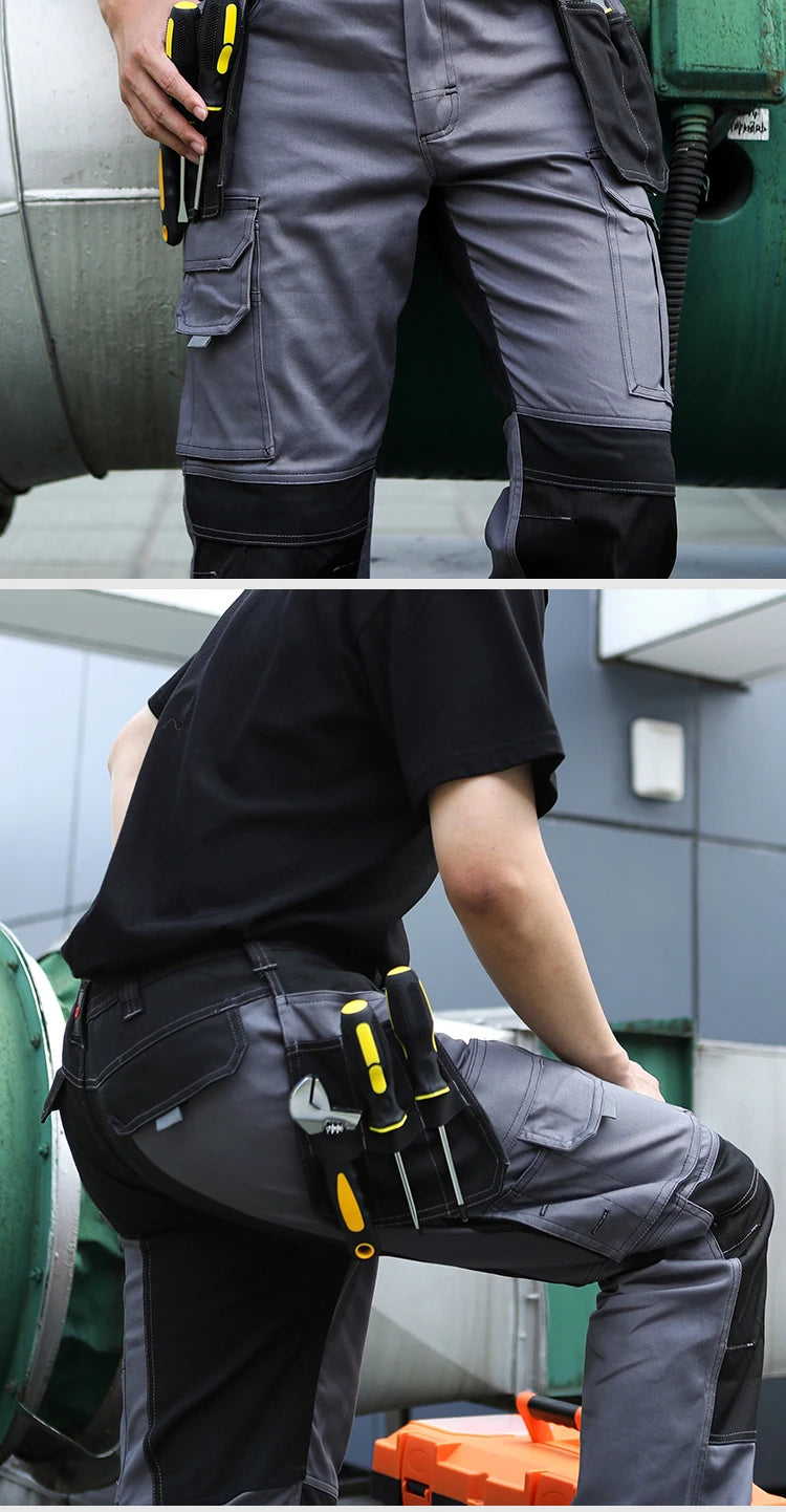 Pro Knee Pad Work Pants | Polycotton Twill Trousers with EVA Knee Pads & Reflective Tapes