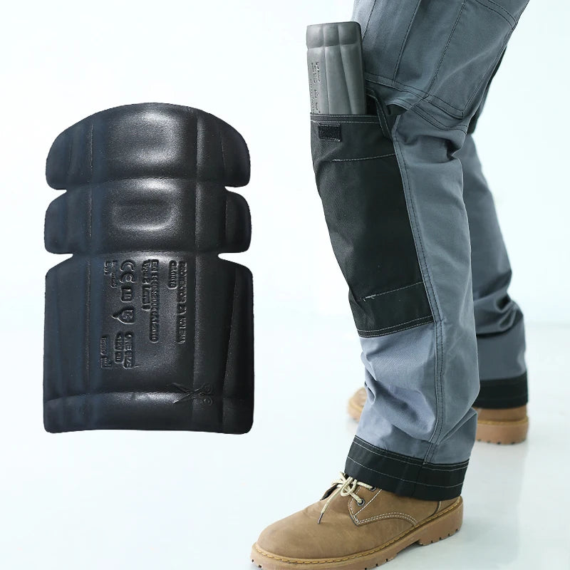 Pro Knee Pad Work Pants | Polycotton Twill Trousers with EVA Knee Pads & Reflective Tapes