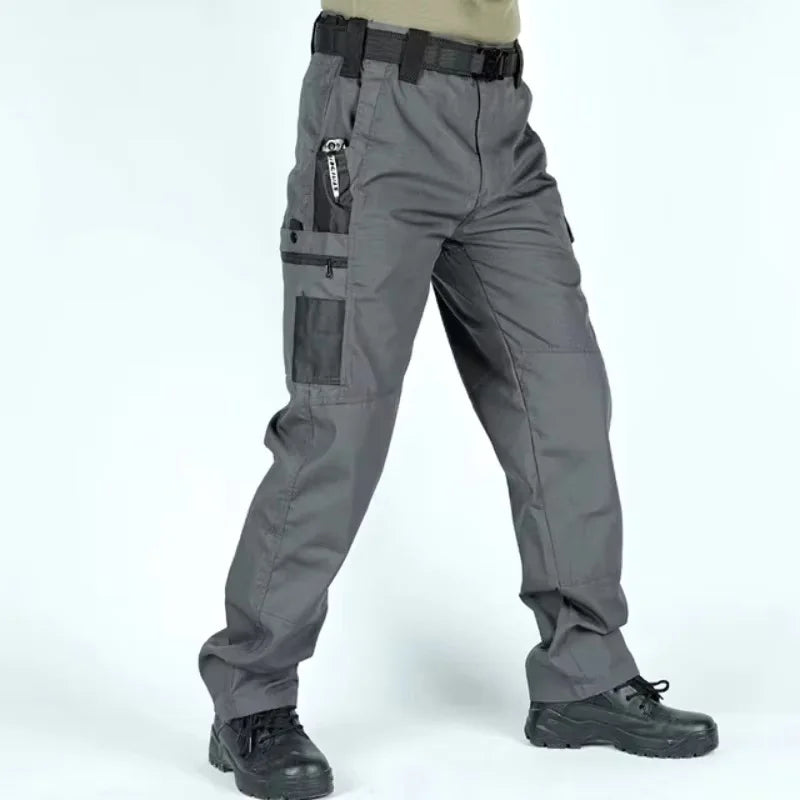 Men's Waterproof Multi-Pocket Cargo Pants | Straight-Leg Work & Outdoor Trousers — S to 3XL