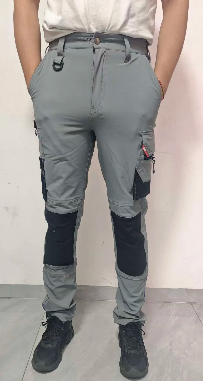 Men's Multi-Pocket Mechanic Work Pants | Wear-Resistant Cargo Trousers with Optional Kneepads — S to 3XL