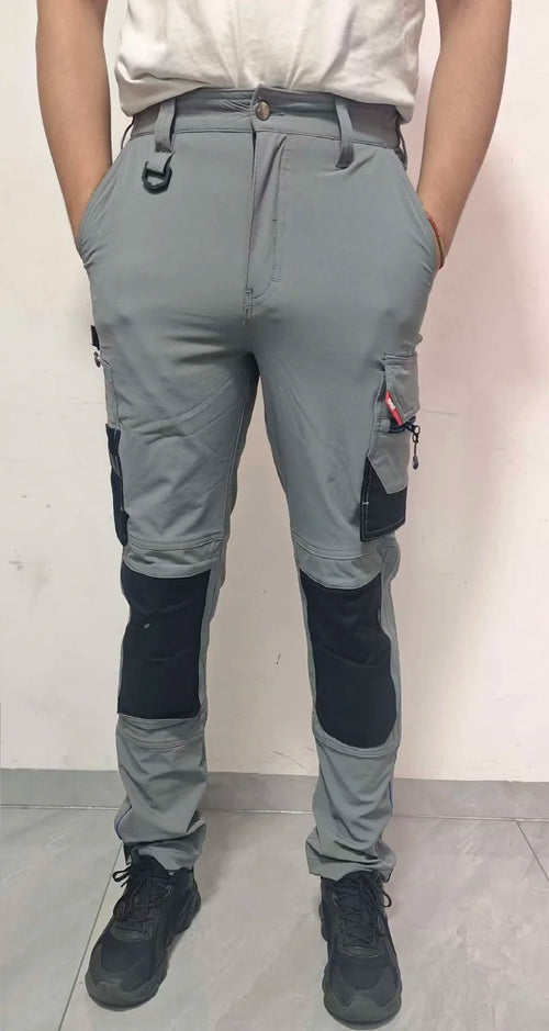 Men's Multi-Pocket Mechanic Work Pants | Wear-Resistant Cargo Trousers with Optional Kneepads — S to 3XL