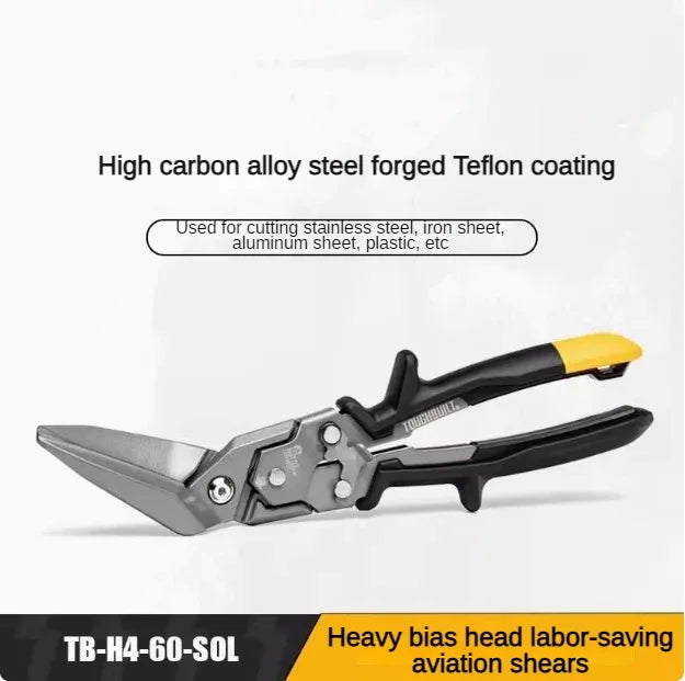 ToughBuilt Aviation Snips | Carbon Steel Cut Shears — Left, Right, Straight & Offset Long