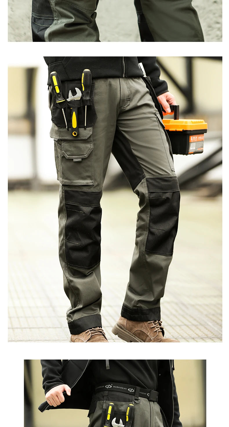 Pro Knee Pad Work Pants | Polycotton Twill Trousers with EVA Knee Pads & Reflective Tapes