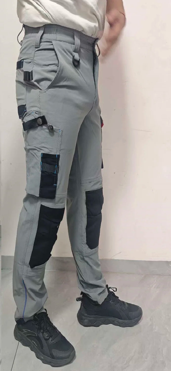 Men's Multi-Pocket Mechanic Work Pants | Wear-Resistant Cargo Trousers with Optional Kneepads — S to 3XL