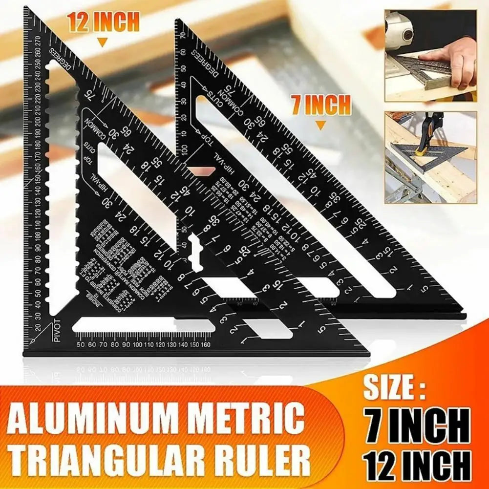 Aluminum Rafter Square | Triangle Ruler & Protractor for Woodworking & Framing