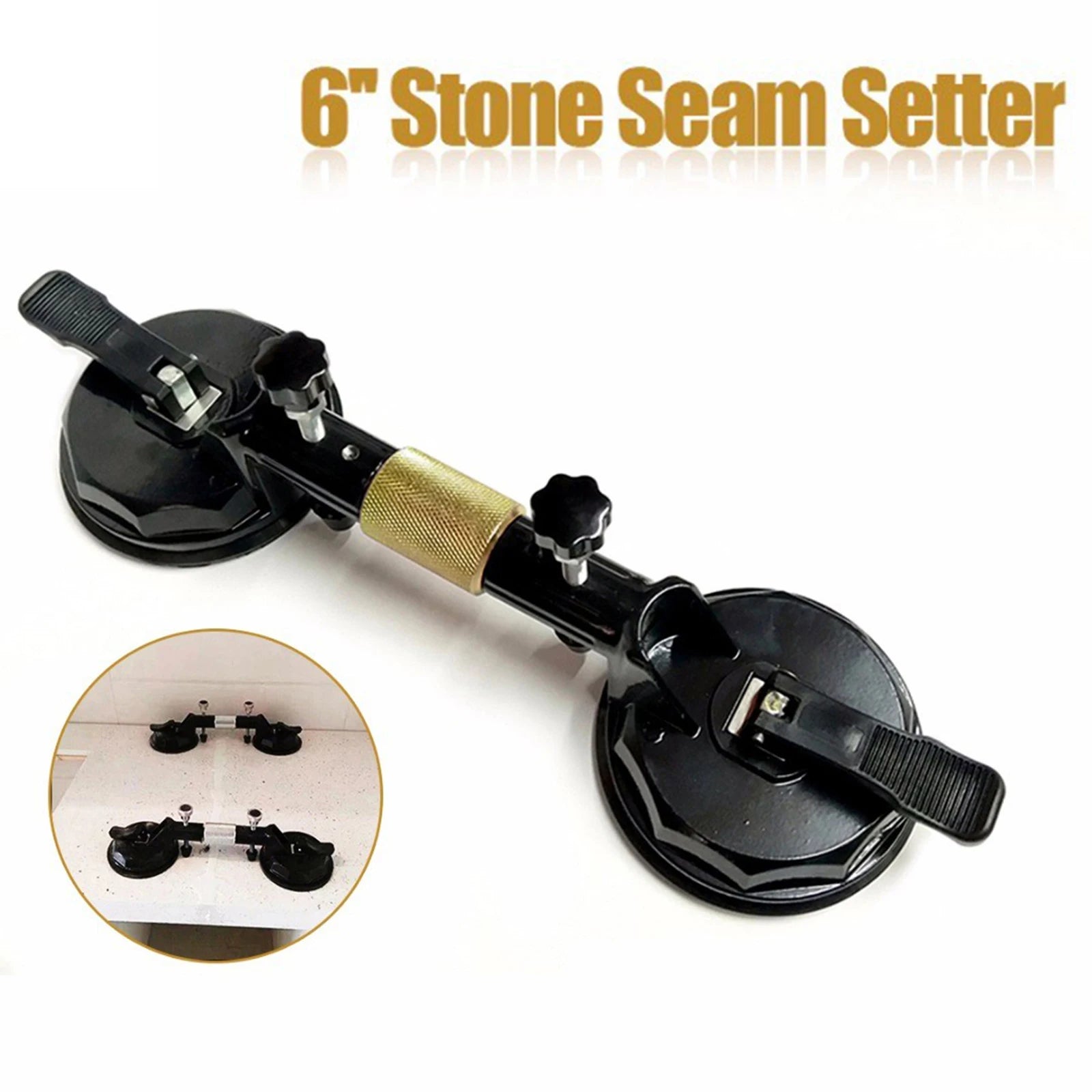 Pro Dual-Handle Ratchet Suction Cup Seam Setter | Aluminum Alloy Stone & Tile Alignment Tool