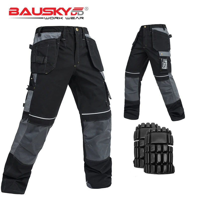 Men's Multi-Pocket Work Cargo Pants & Shorts | Polycotton Twill Mechanic Workwear — S to 3XL