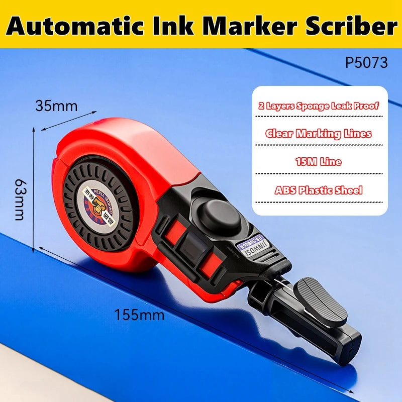 Pro Carpenter Ink Marker & Chalk Line | Manual Woodworking Layout Tool — Type A & Type B