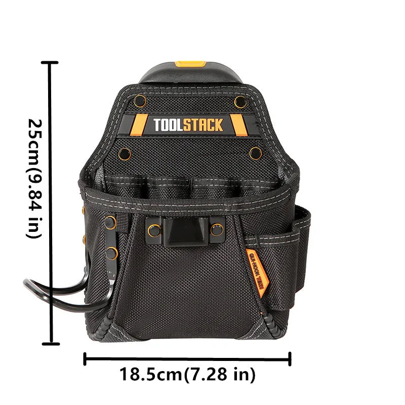 TOOLSTACK Carpenter Tool Pouch | Belt-Clip Hammer & Screwdriver Bag