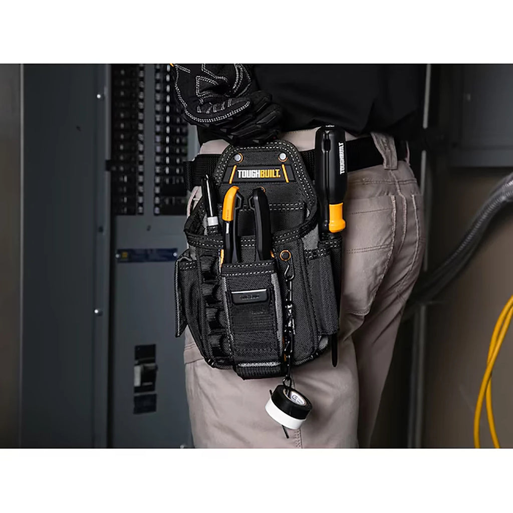 ToughBuilt Electrician Tool Pouch | 13-Pocket ClipTech Waist Bag with Kickstand | TBL-CT-434