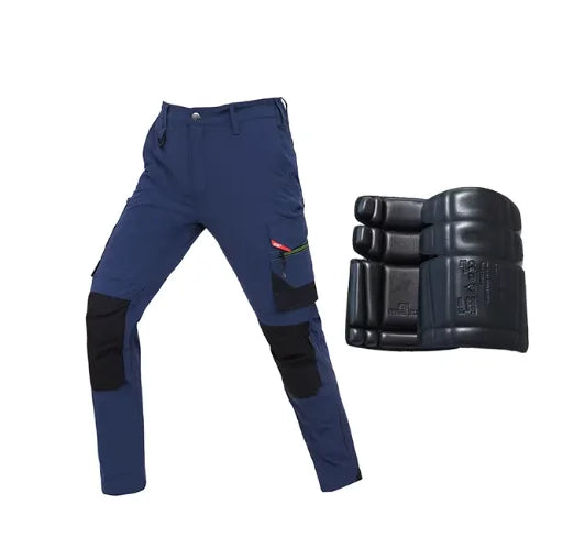 Men's Multi-Pocket Mechanic Work Pants | Wear-Resistant Cargo Trousers with Optional Kneepads — S to 3XL
