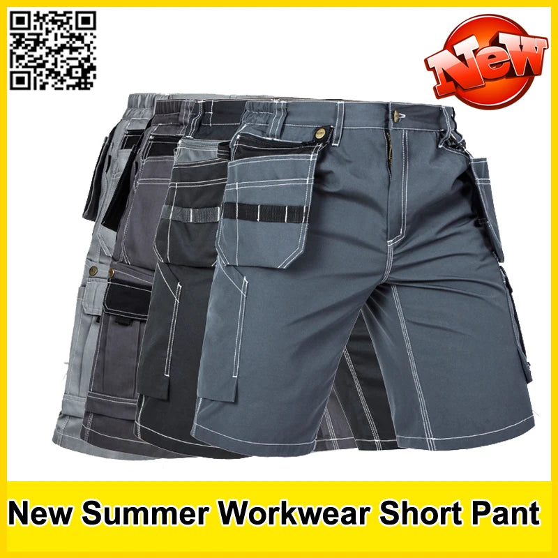 Men's Multi-Pocket Work Cargo Pants & Shorts | Polycotton Twill Mechanic Workwear — S to 3XL