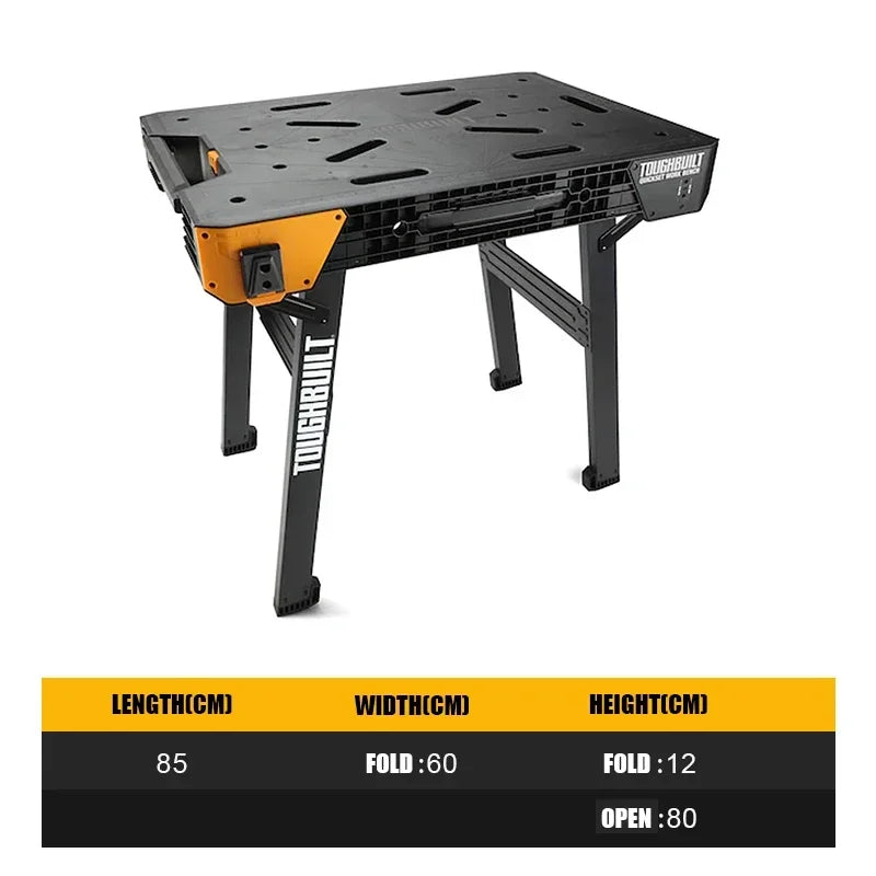 ToughBuilt QuickSet Work Bench | Portable Folding Job Site Table with 1,000 lb Capacity