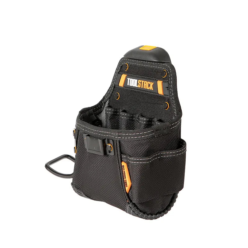 TOOLSTACK Carpenter Tool Pouch | Belt-Clip Hammer & Screwdriver Bag