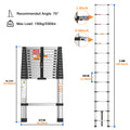 Pro Telescopic Extension Ladder | Stainless Steel Non-Slip Folding Ladder — 2.6M, 3.2M & 3.8M