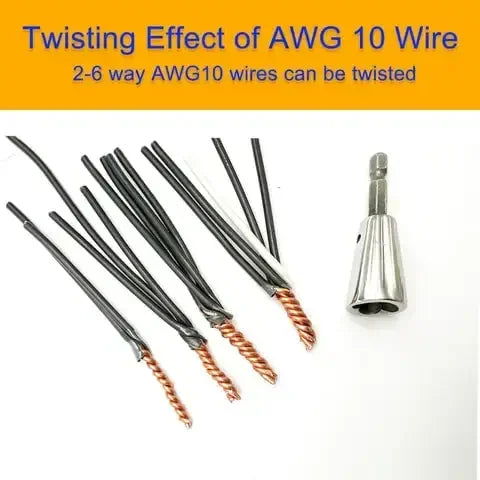 Stainless Steel Wire Twisting Tool for Power Drills | Electrician's 1/4" Hex Shank Cable Twister