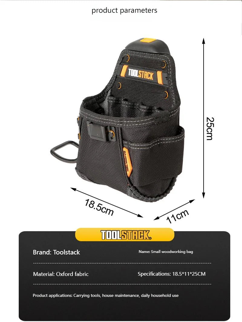 TOOLSTACK compact utility tool pouch with quick-clip belt hook
