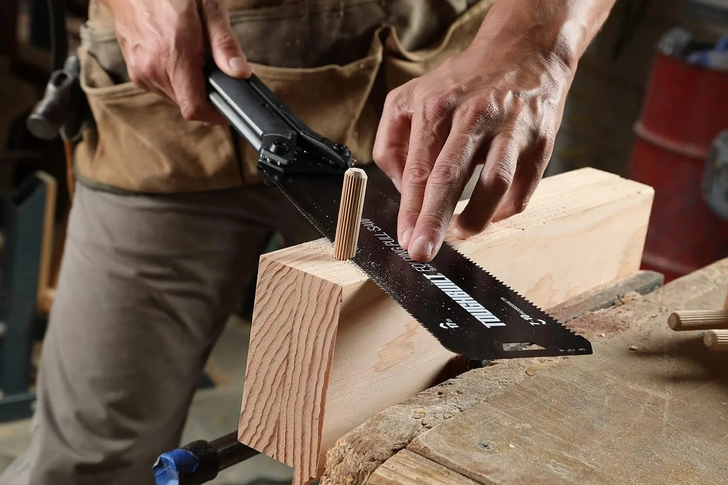 ToughBuilt Folding Pull Saw | Double-Edge Blade with In-Handle Storage | TB-H4-21-2X