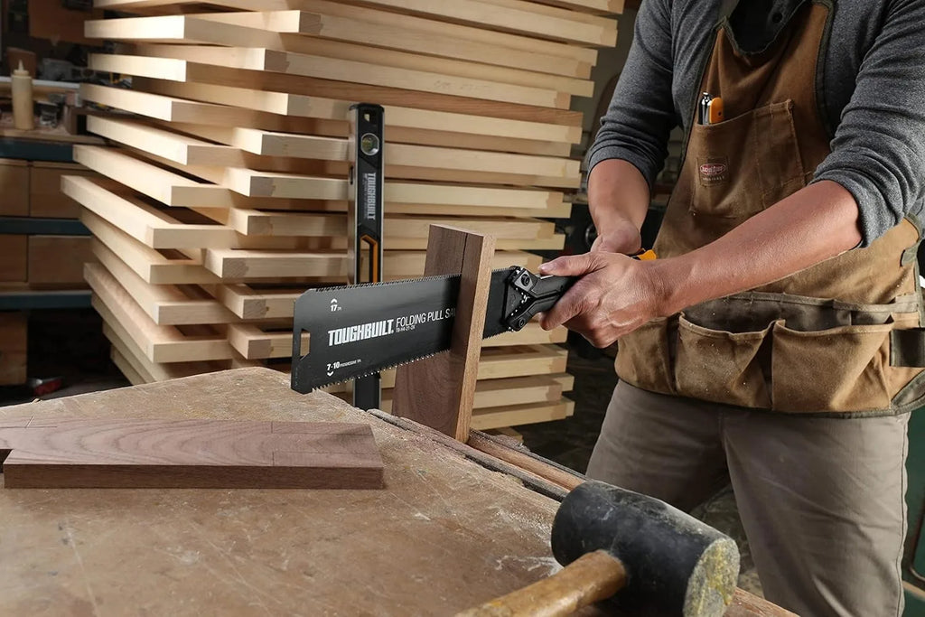 ToughBuilt Folding Pull Saw | Double-Edge Blade with In-Handle Storage | TB-H4-21-2X