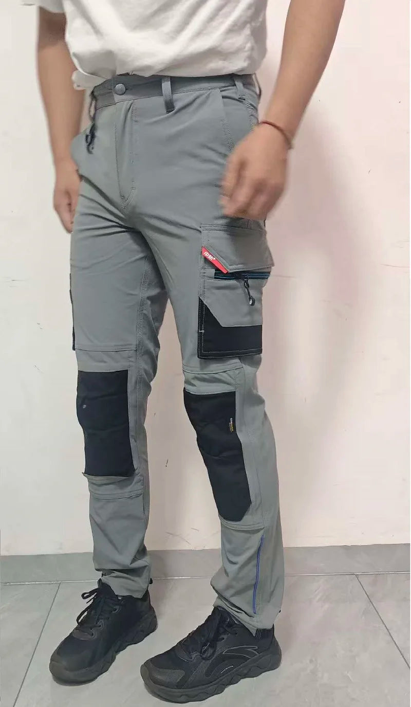 Men's Multi-Pocket Mechanic Work Pants | Wear-Resistant Cargo Trousers with Optional Kneepads — S to 3XL