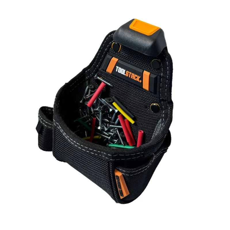 TOOLSTACK compact utility tool pouch with quick-clip belt hook