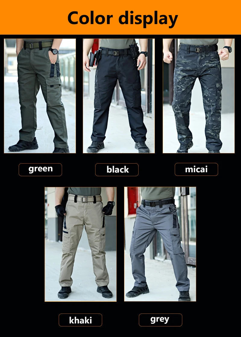 Pro Tactical Cargo Work Pants | Waterproof Multi-Pocket Trousers for Outdoor & Workwear
