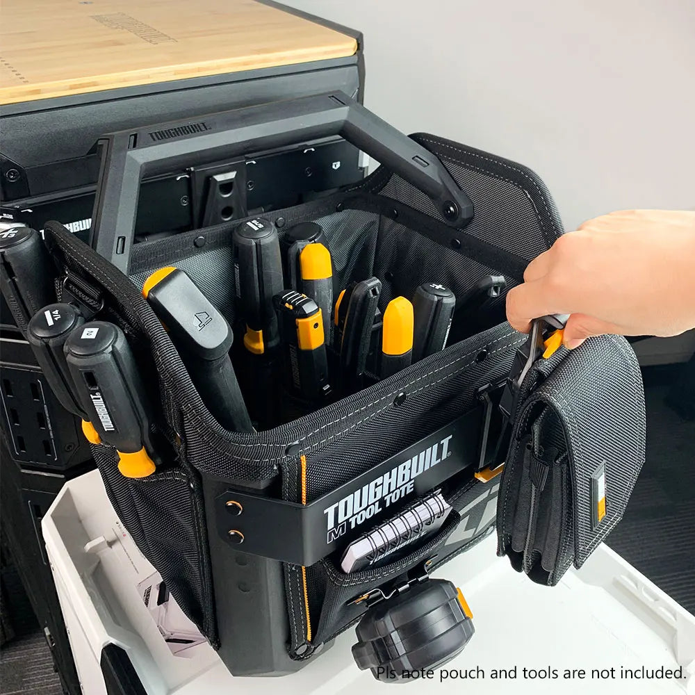 ToughBuilt 12" Hard Body Tool Tote | ClipTech Organizer for Job Site & Garage | TB-CT-82-12