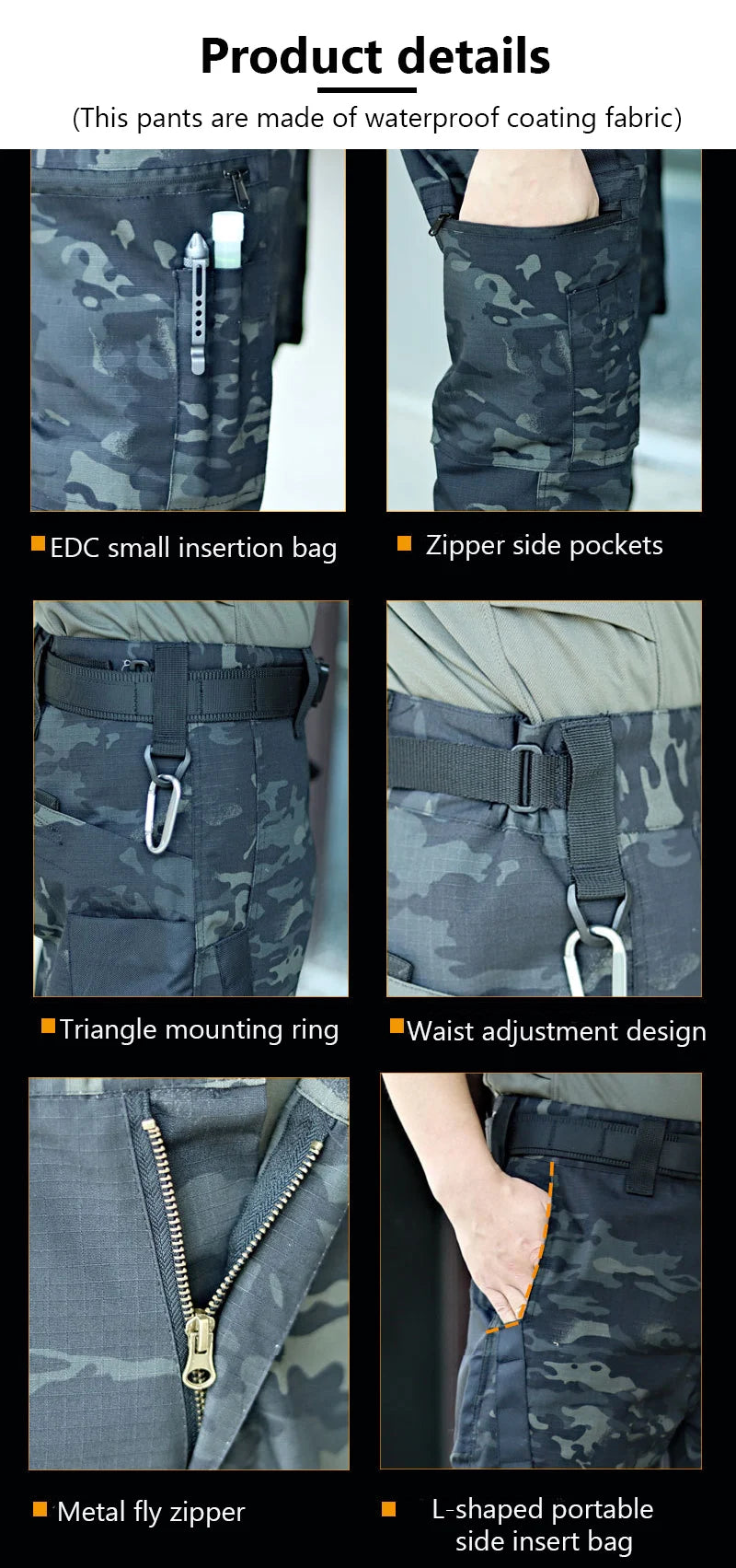 Pro Tactical Cargo Work Pants | Waterproof Multi-Pocket Trousers for Outdoor & Workwear