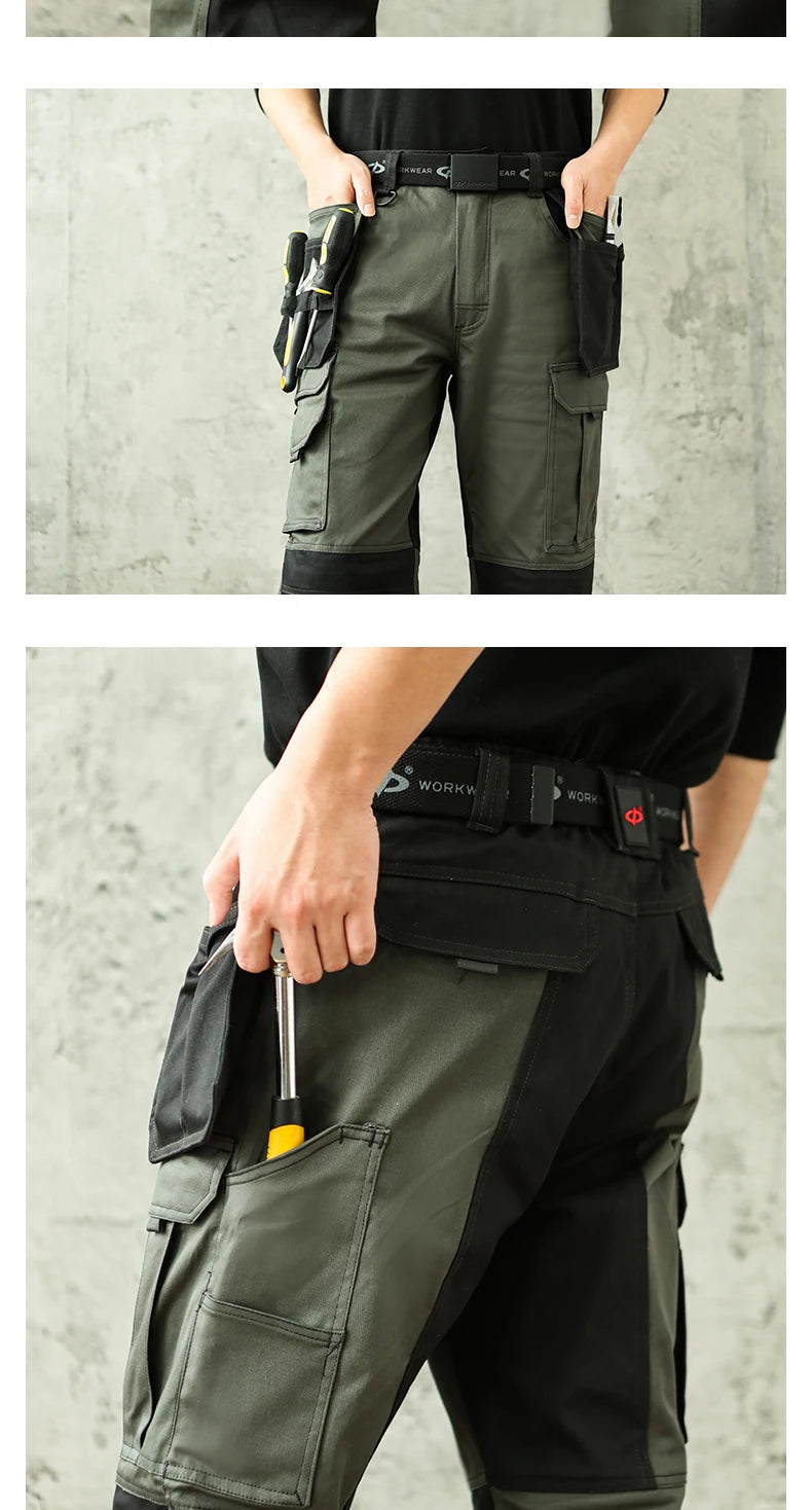 Pro Knee Pad Work Pants | Polycotton Twill Trousers with EVA Knee Pads & Reflective Tapes