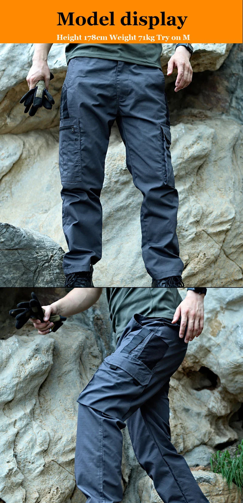 Pro Tactical Cargo Work Pants | Waterproof Multi-Pocket Trousers for Outdoor & Workwear