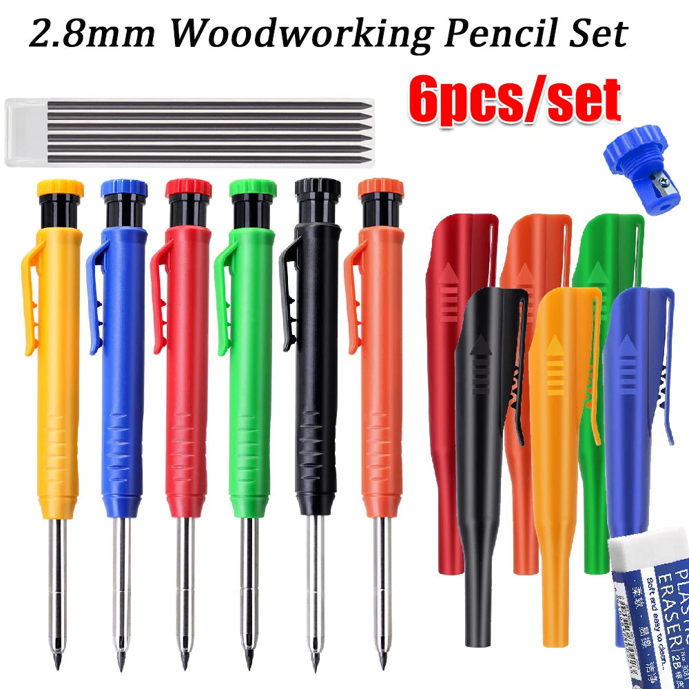 JOMPENS Carpenter Mechanical Pencil Set | 0.7mm Marking Pencil with 2 Boxes Lead Refills