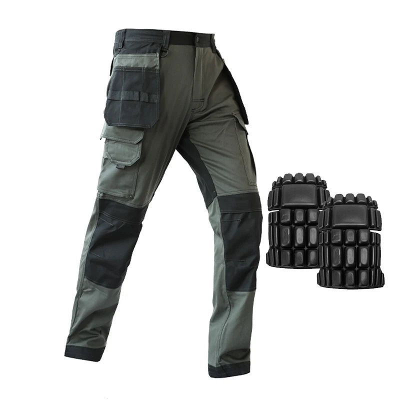 Pro Knee Pad Work Pants | Polycotton Twill Trousers with EVA Knee Pads & Reflective Tapes