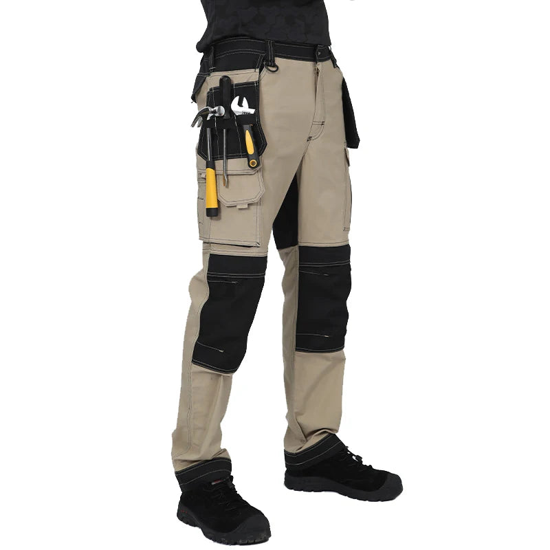 Pro Knee Pad Work Pants | Polycotton Twill Trousers with EVA Knee Pads & Reflective Tapes