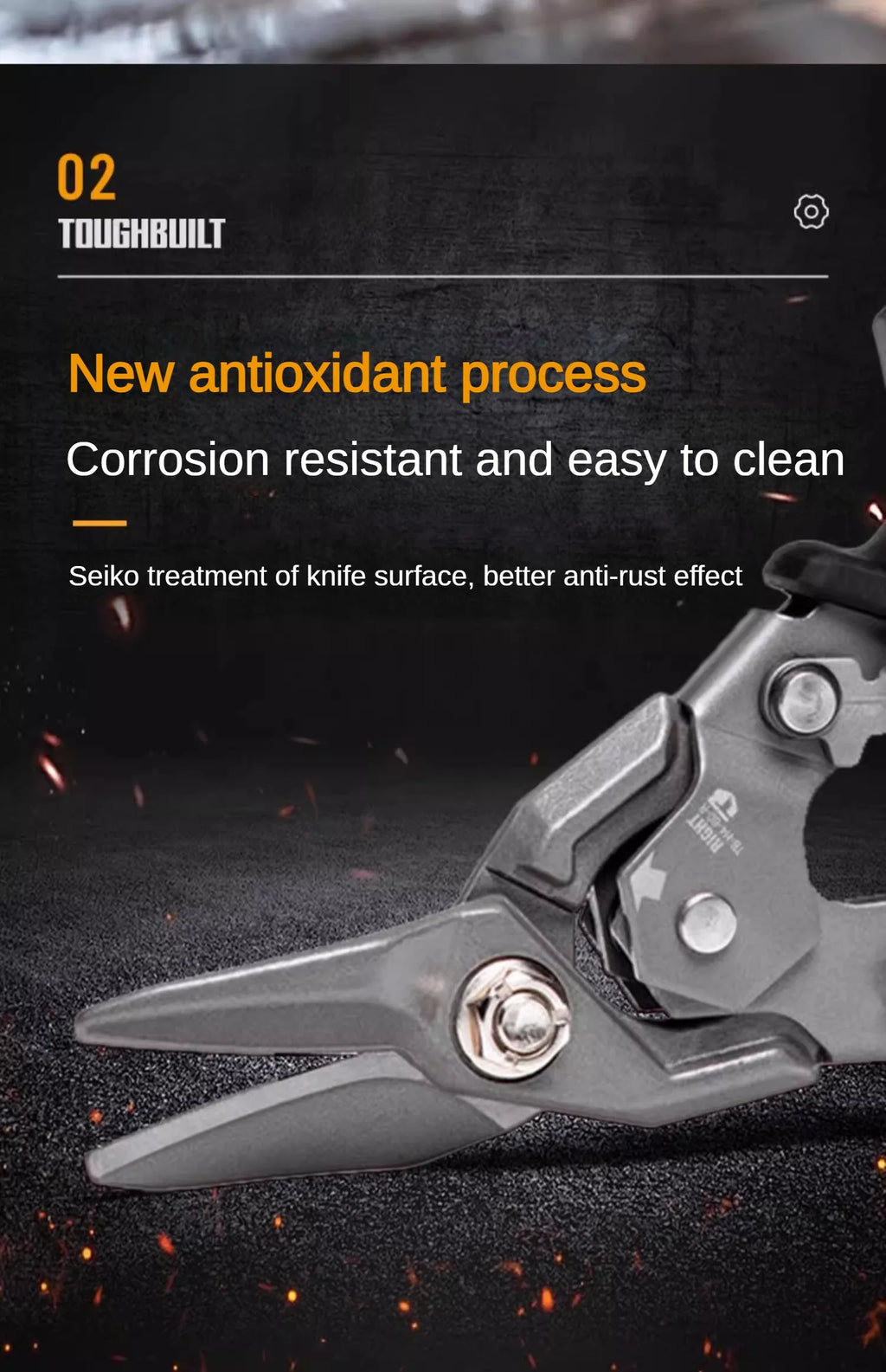 ToughBuilt Aviation Snips | Carbon Steel Cut Shears — Left, Right, Straight & Offset Long