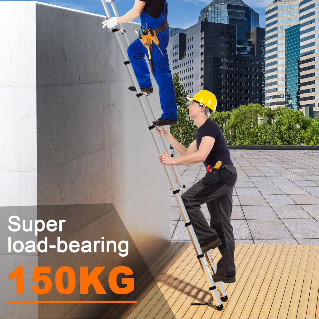 Pro Telescopic Extension Ladder | Stainless Steel Non-Slip Folding Ladder — 2.6M, 3.2M & 3.8M
