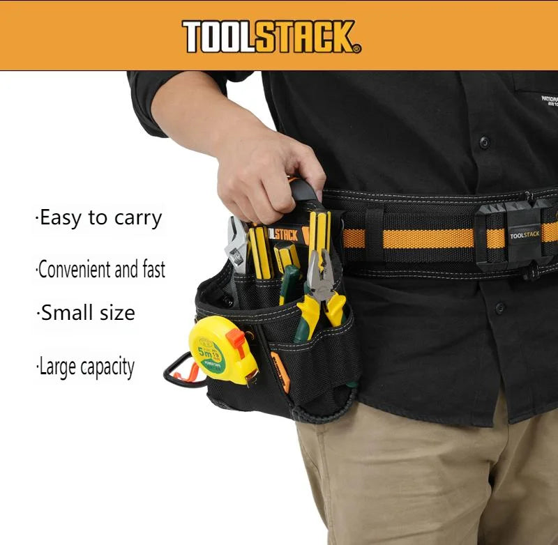 TOOLSTACK compact utility tool pouch with quick-clip belt hook