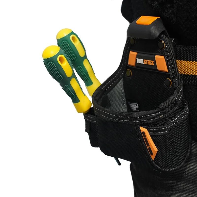 TOOLSTACK Carpenter Tool Pouch | Belt-Clip Hammer & Screwdriver Bag
