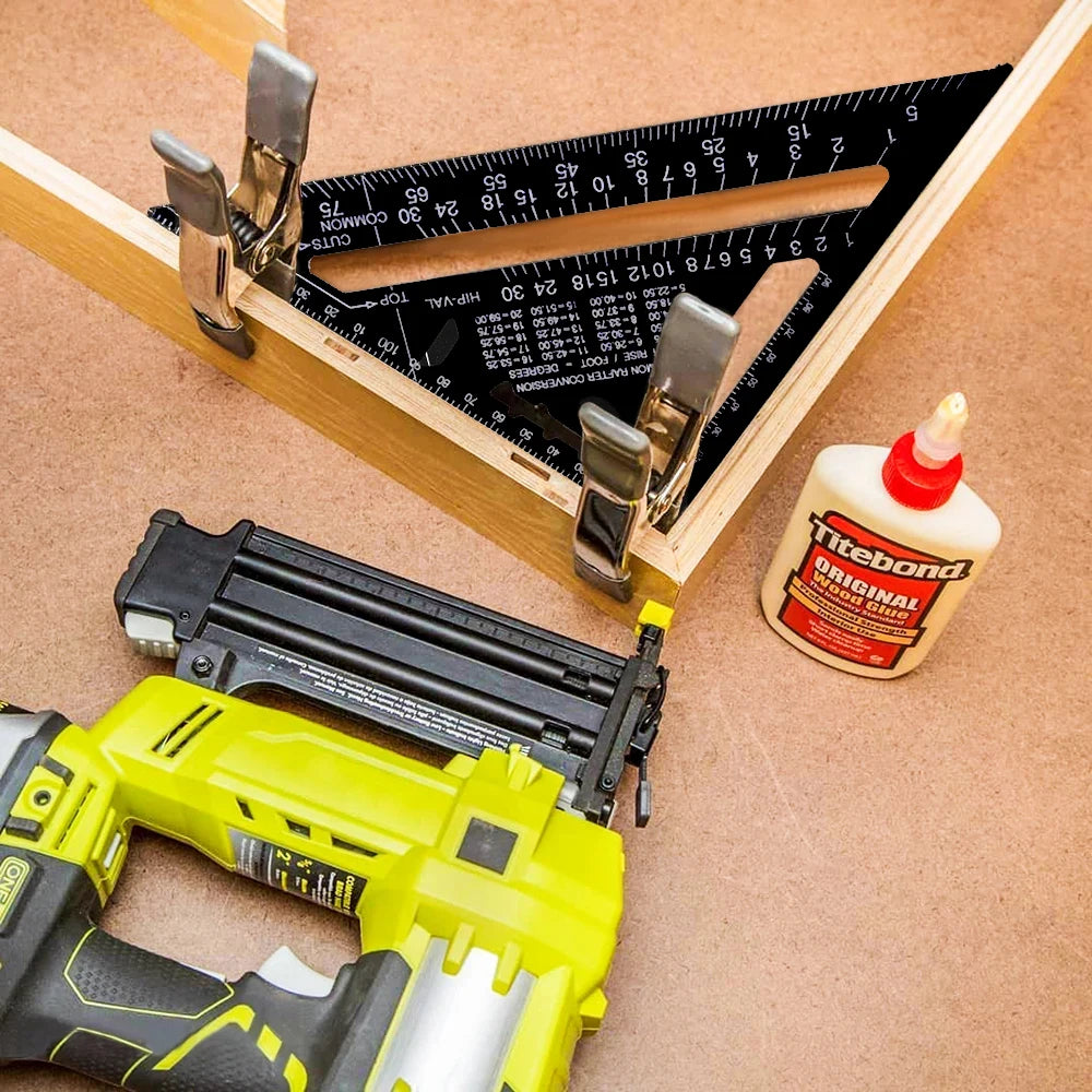 Aluminum Rafter Square | Triangle Ruler & Protractor for Woodworking & Framing